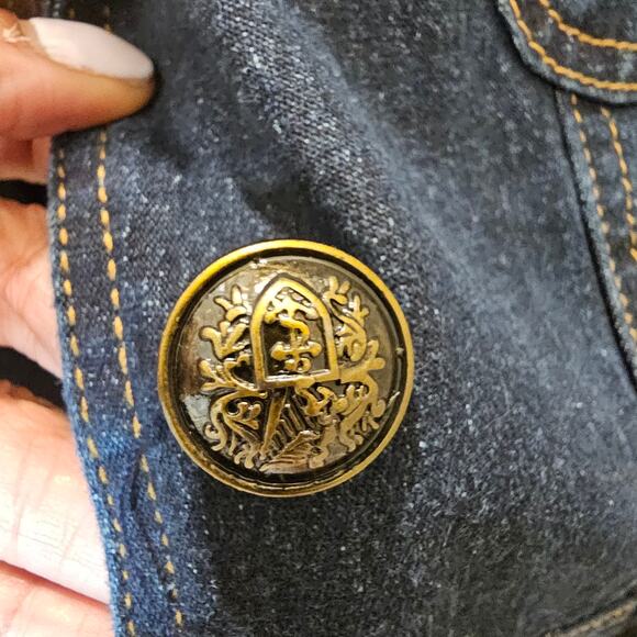 DG2 Diane Gilman Jean Jacket with Removable Faux Fur Collar Size L - Picture 4 of 9